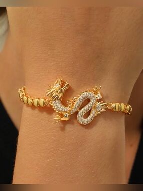 Gold Dragon Crystal Bracelet.